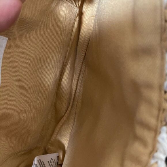 NWT Anthropologie striped Raffia Shoulder Bag In Beige small - Picture 6 of 7